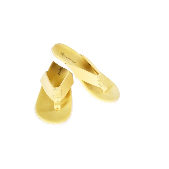 Spenco Yellow Thong Flip Flops with Arch Support Size 8 - Picture 1 of 5